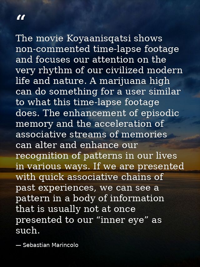 The movie Koyaanisqatsi shows non-commented time-lapse footage and focuses our attention on the very rhythm of our civil — Sebastian Marincolo