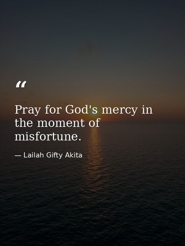 Pray for God's mercy in the moment of misfortune. — Lailah Gifty Akita