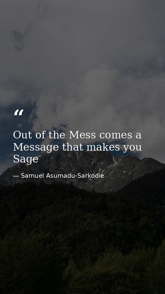 Out of the Mess comes a Message that makes you Sage — Samuel Asumadu-Sarkodie