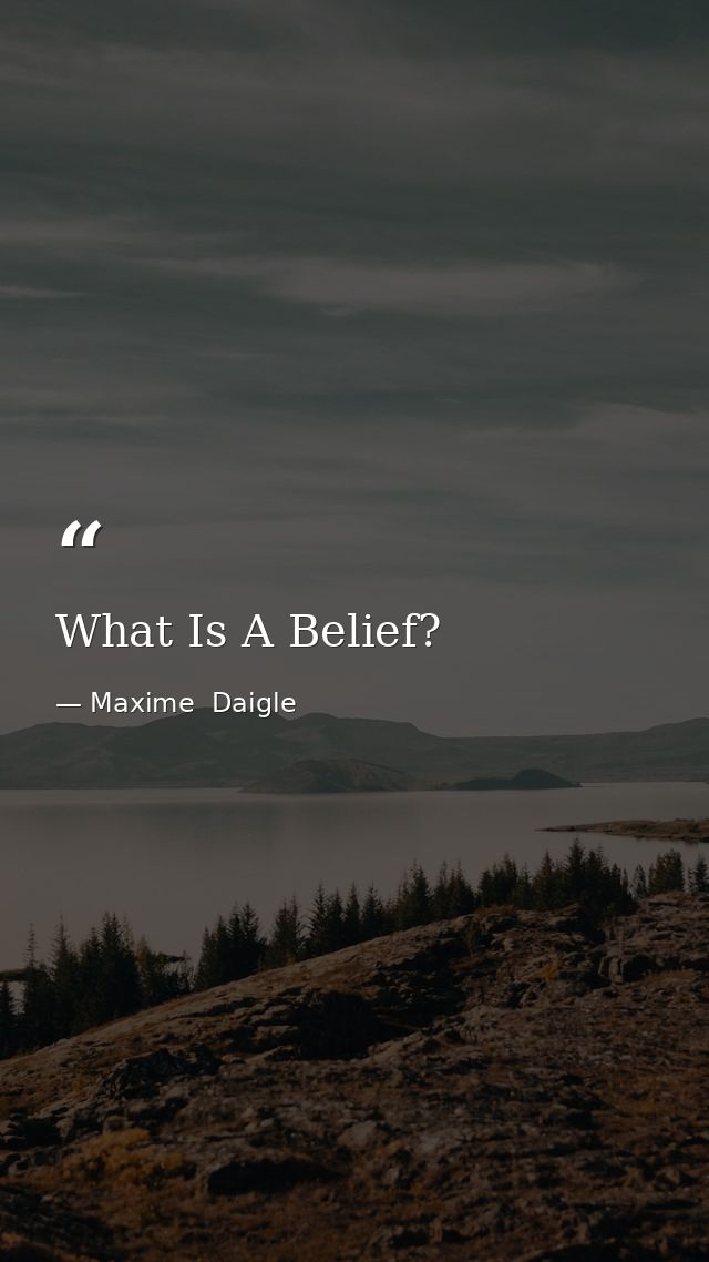 What Is A Belief? — Maxime  Daigle