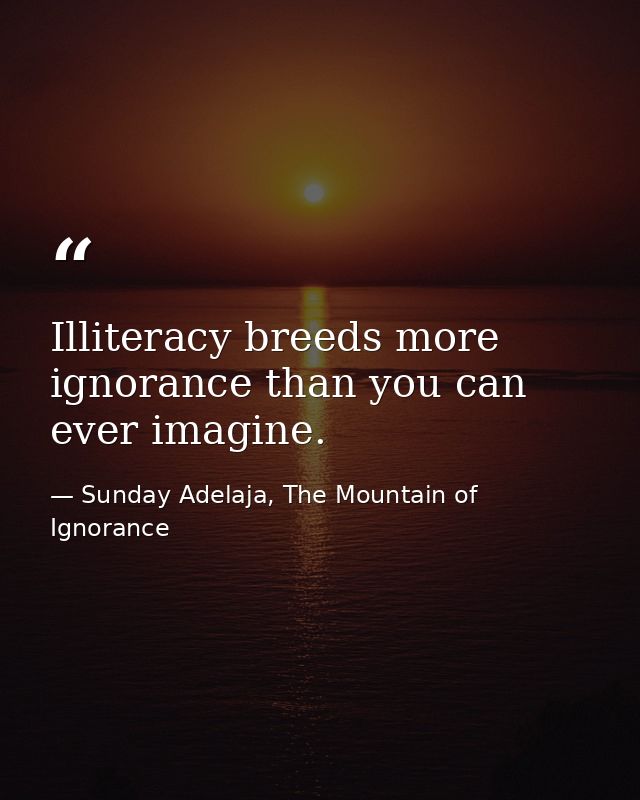 Illiteracy breeds more ignorance than you can ever imagine. — Sunday Adelaja, The Mountain of Ignorance