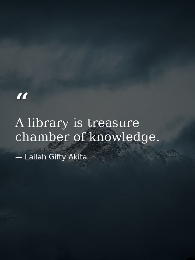 A library is treasure chamber of knowledge. — Lailah Gifty Akita