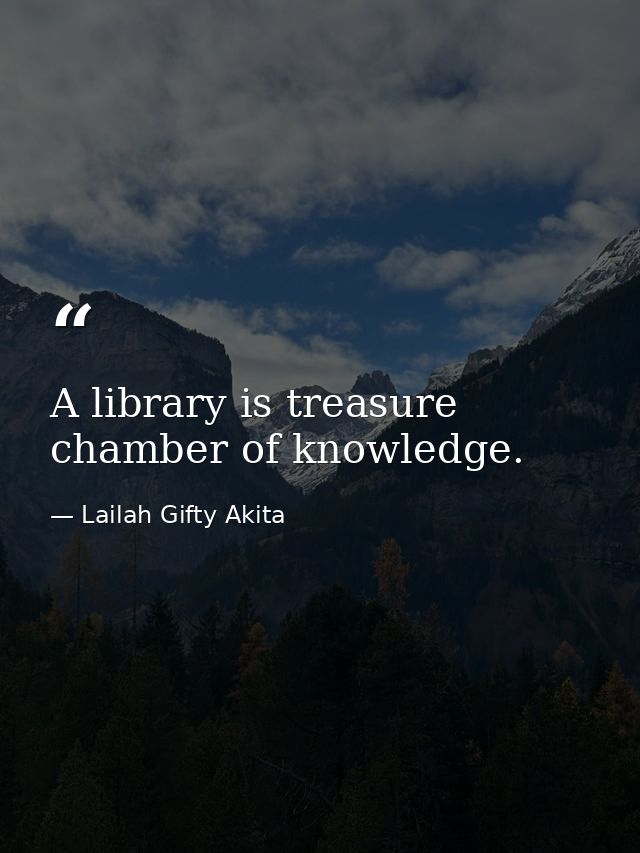 A library is treasure chamber of knowledge. — Lailah Gifty Akita