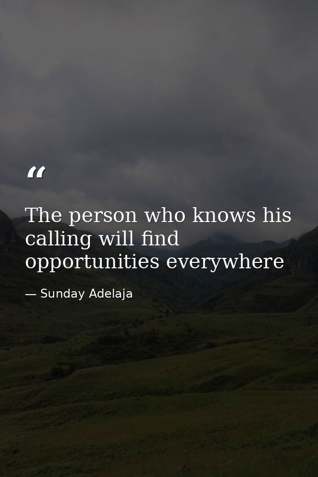 The person who knows his calling will find opportunities everywhere — Sunday Adelaja