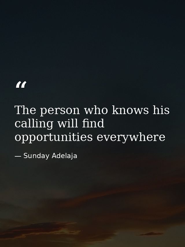 The person who knows his calling will find opportunities everywhere — Sunday Adelaja