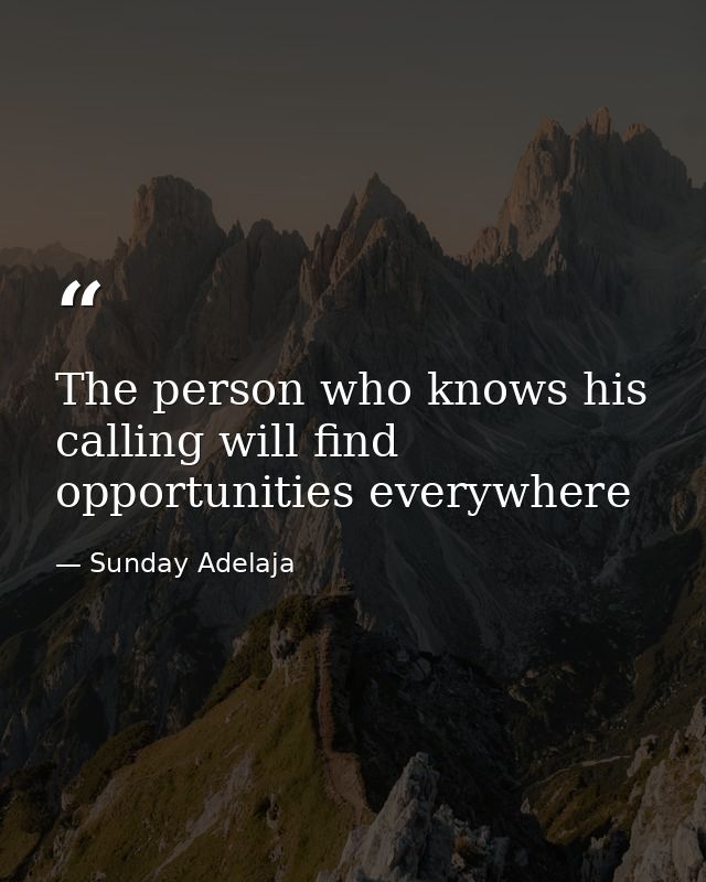 The person who knows his calling will find opportunities everywhere — Sunday Adelaja