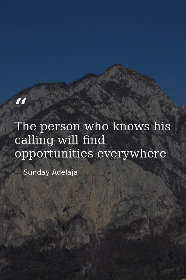 The person who knows his calling will find opportunities everywhere — Sunday Adelaja