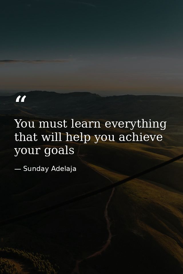 You must learn everything that will help you achieve your goals — Sunday Adelaja