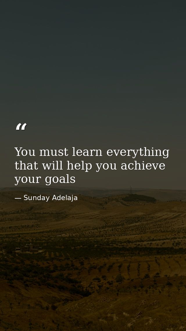 You must learn everything that will help you achieve your goals — Sunday Adelaja