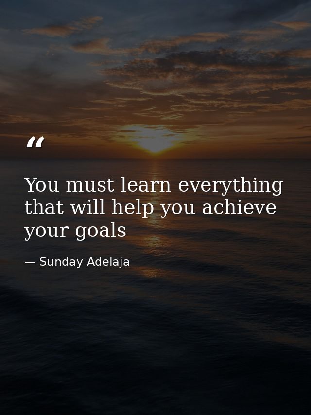 You must learn everything that will help you achieve your goals — Sunday Adelaja