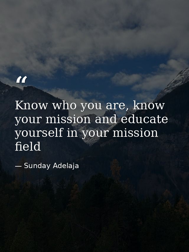 Know who you are, know your mission and educate yourself in your mission field — Sunday Adelaja