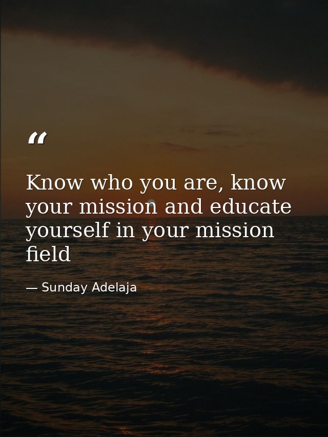 Know who you are, know your mission and educate yourself in your mission field — Sunday Adelaja