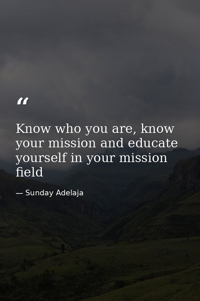 Know who you are, know your mission and educate yourself in your mission field — Sunday Adelaja