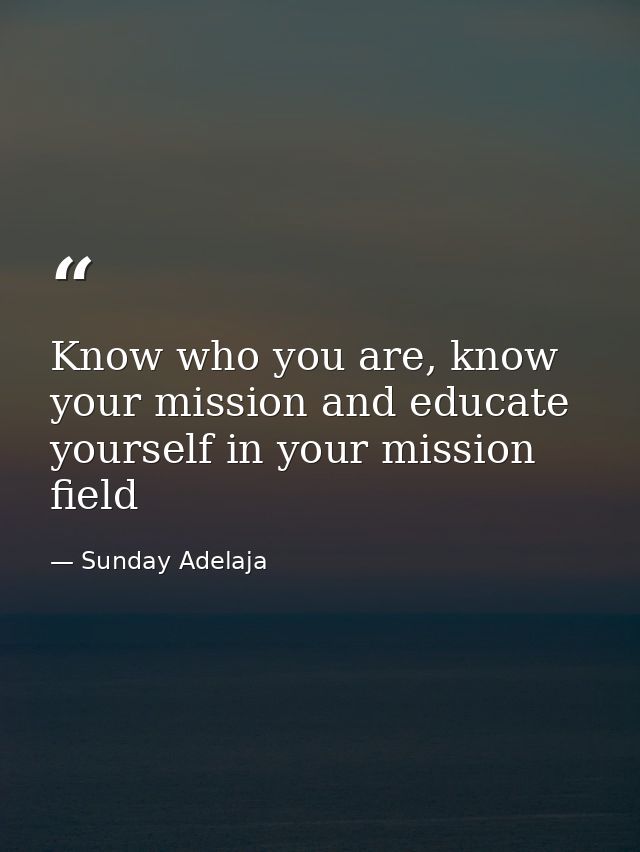 Know who you are, know your mission and educate yourself in your mission field — Sunday Adelaja