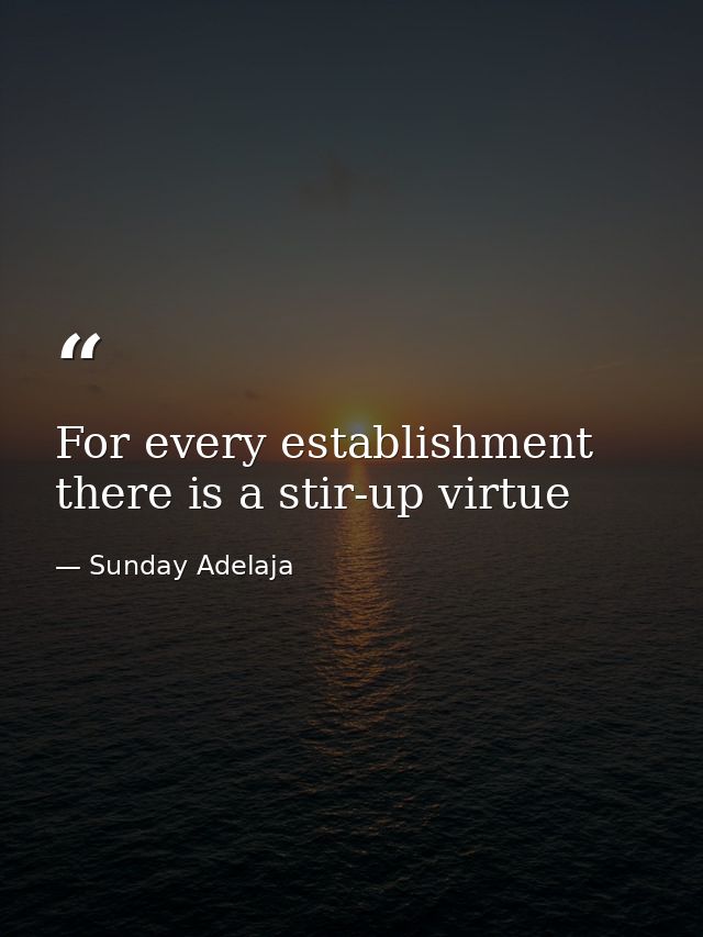 For every establishment there is a stir-up virtue — Sunday Adelaja
