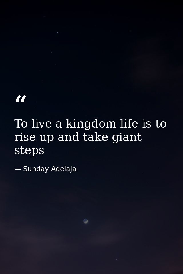 To live a kingdom life is to rise up and take giant steps — Sunday Adelaja