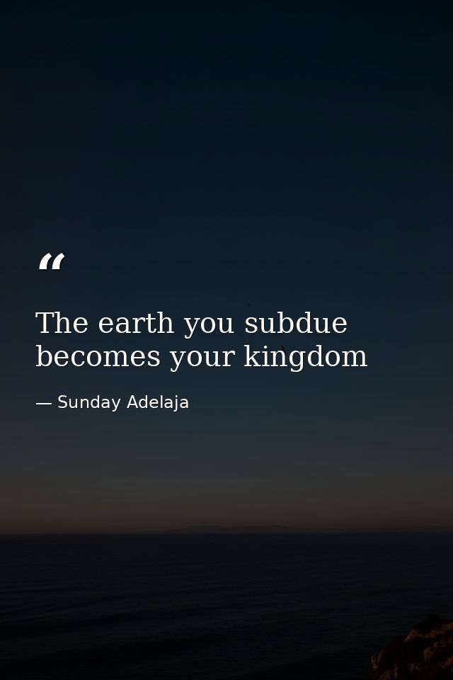 The earth you subdue becomes your kingdom — Sunday Adelaja