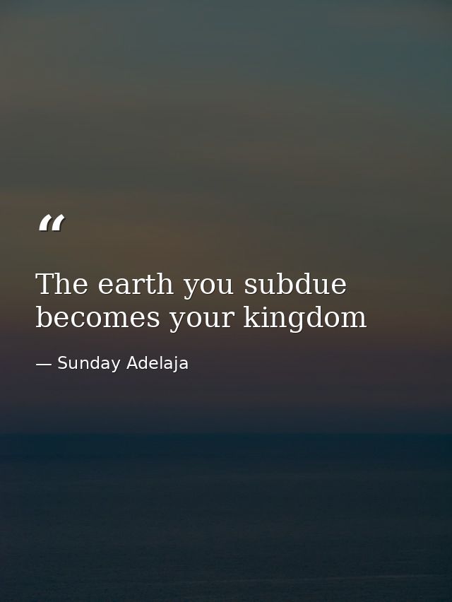 The earth you subdue becomes your kingdom — Sunday Adelaja
