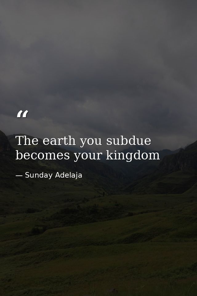 The earth you subdue becomes your kingdom — Sunday Adelaja