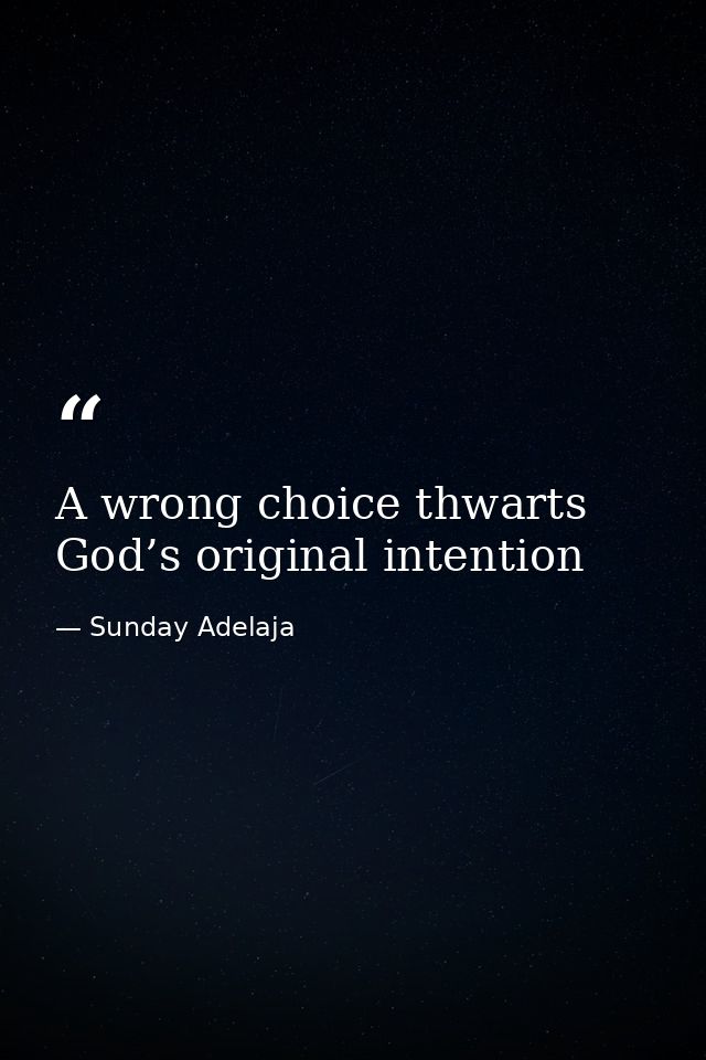 A wrong choice thwarts God’s original intention — Sunday Adelaja