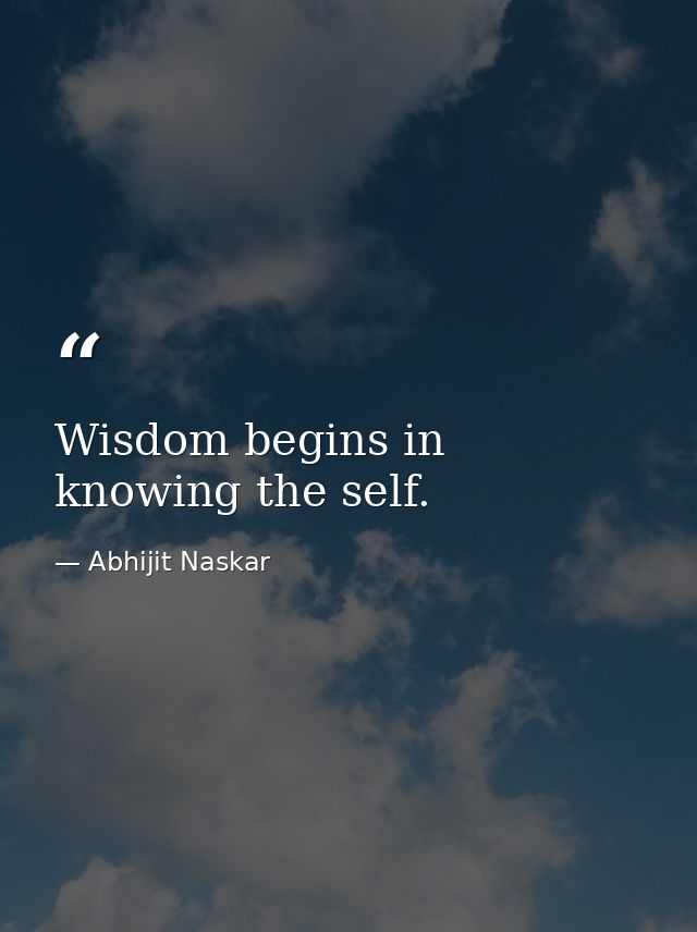 Wisdom begins in knowing the self. — Abhijit Naskar