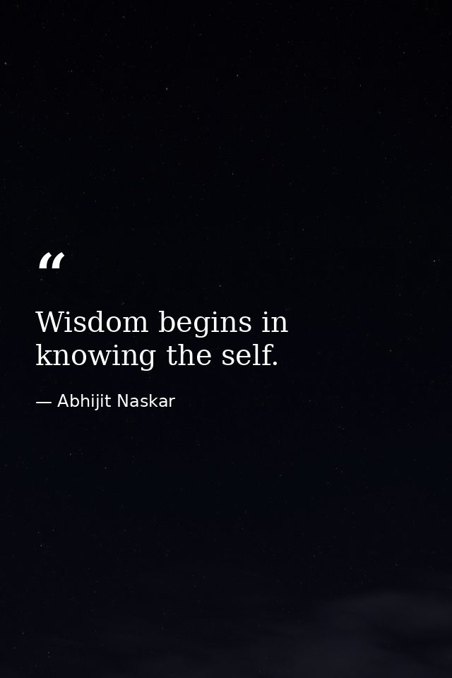 Wisdom begins in knowing the self. — Abhijit Naskar