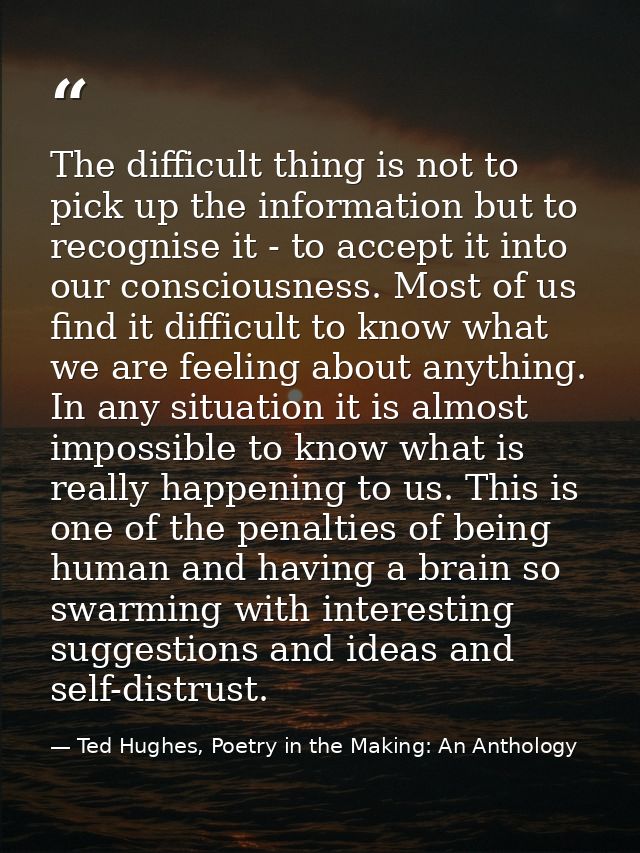 The difficult thing is not to pick up the information but to recognise it - to accept it into our consciousness. Most of — Ted Hughes, Poetry in the Making: An Anthology