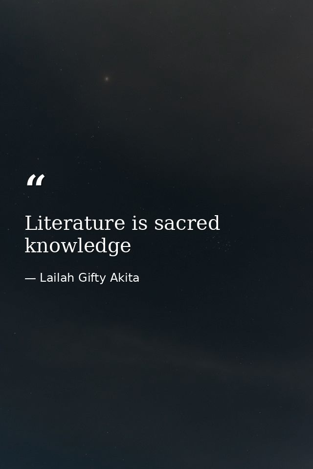 Literature is sacred knowledge — Lailah Gifty Akita