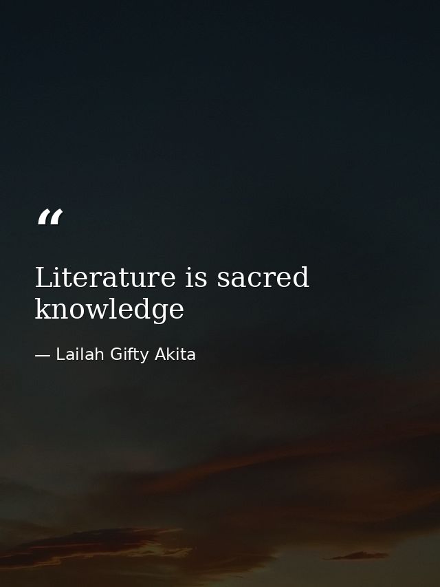 Literature is sacred knowledge — Lailah Gifty Akita