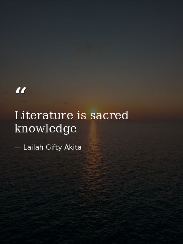 Literature is sacred knowledge — Lailah Gifty Akita