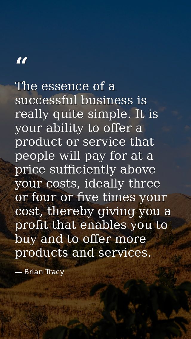 The essence of a successful business is really quite simple. It is your ability to offer a product or service that peopl — Brian Tracy