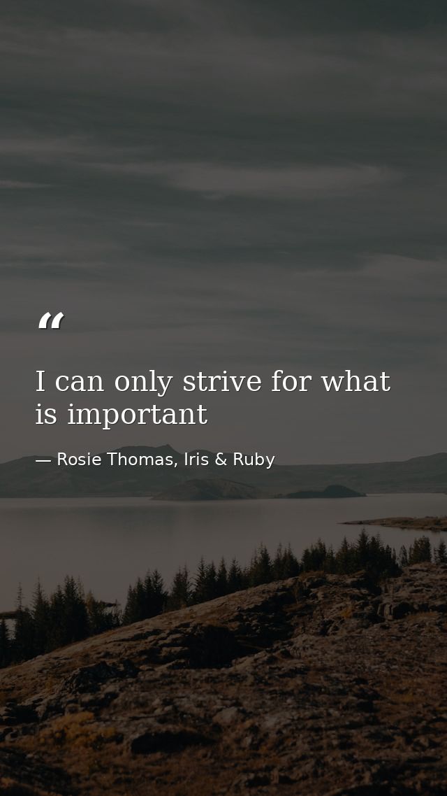 I can only strive for what is important — Rosie Thomas, Iris & Ruby