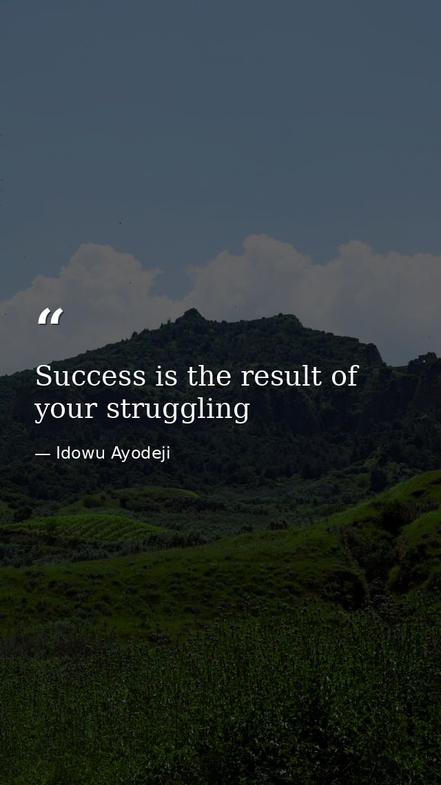 Success is the result of your struggling — Idowu Ayodeji
