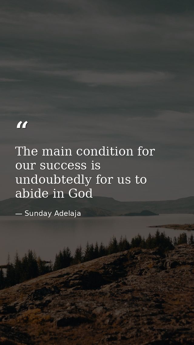The main condition for our success is undoubtedly for us to abide in God — Sunday Adelaja