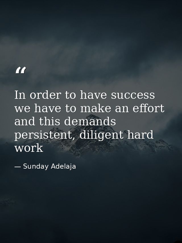 In order to have success we have to make an effort and this demands persistent, diligent hard work — Sunday Adelaja