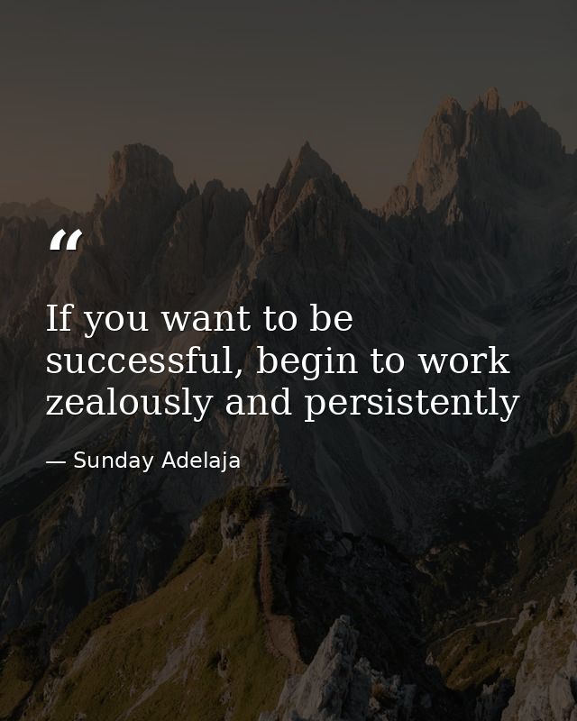 If you want to be successful, begin to work zealously and persistently — Sunday Adelaja