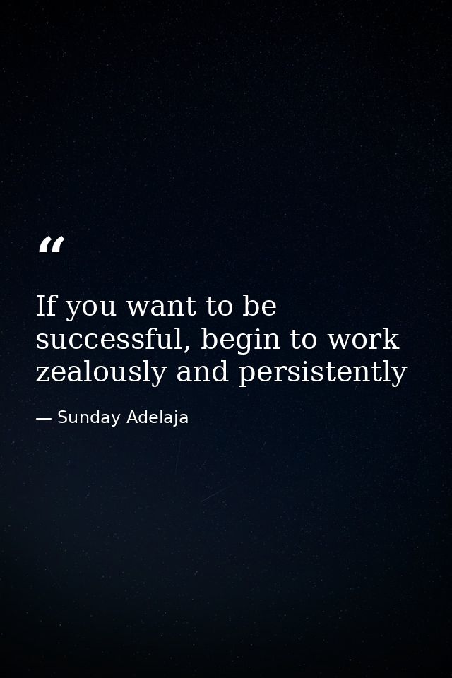 If you want to be successful, begin to work zealously and persistently — Sunday Adelaja