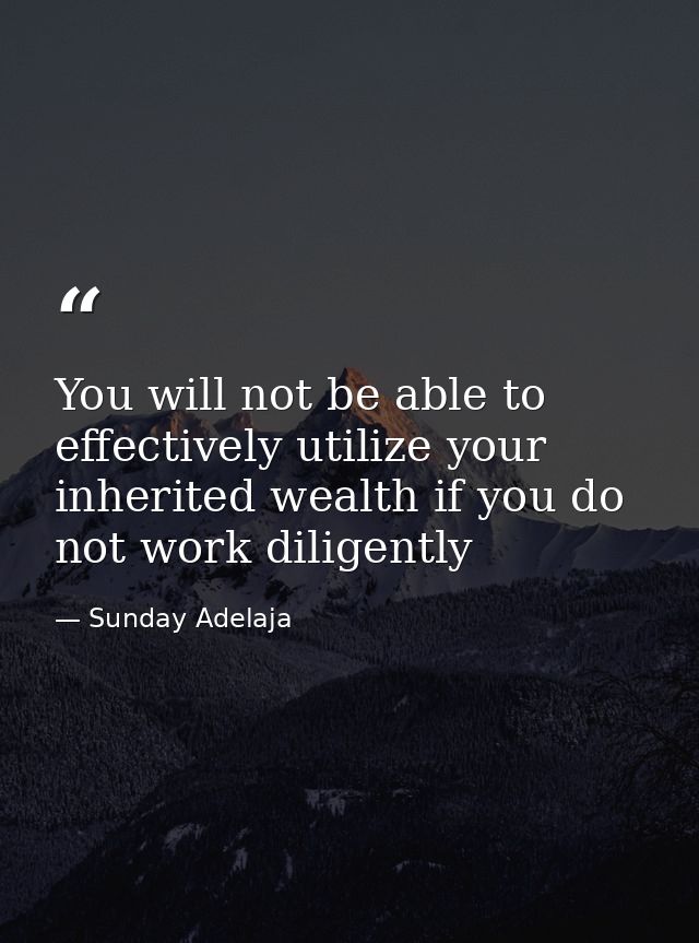 You will not be able to effectively utilize your inherited wealth if you do not work diligently — Sunday Adelaja