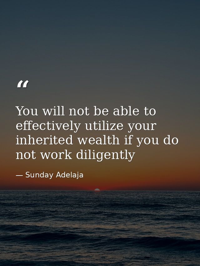 You will not be able to effectively utilize your inherited wealth if you do not work diligently — Sunday Adelaja