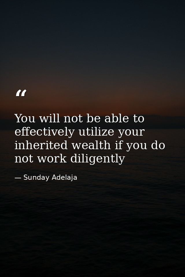 You will not be able to effectively utilize your inherited wealth if you do not work diligently — Sunday Adelaja