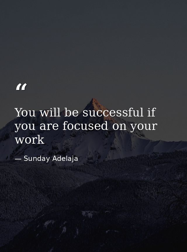 You will be successful if you are focused on your work — Sunday Adelaja