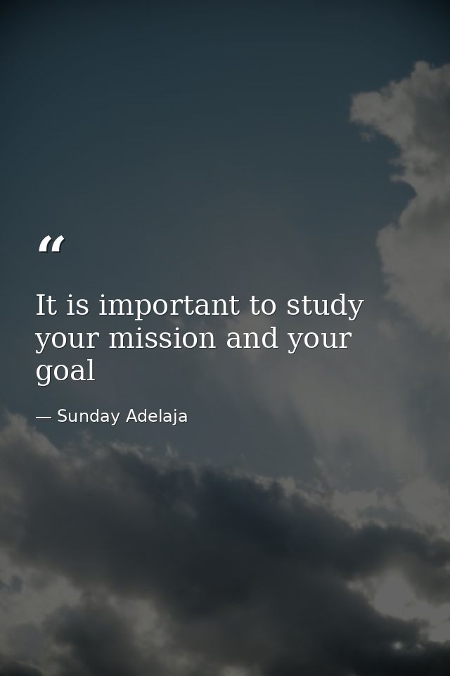It is important to study your mission and your goal — Sunday Adelaja