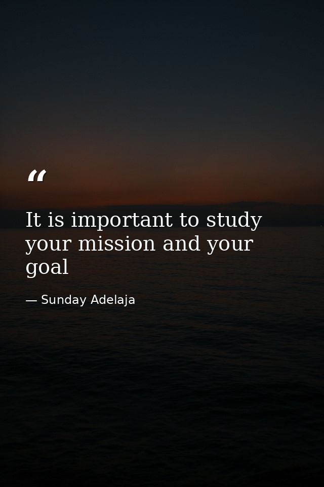 It is important to study your mission and your goal — Sunday Adelaja