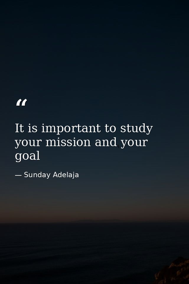 It is important to study your mission and your goal — Sunday Adelaja