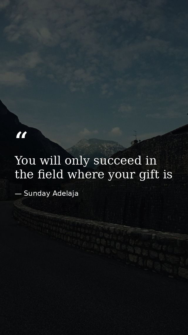 You will only succeed in the field where your gift is — Sunday Adelaja