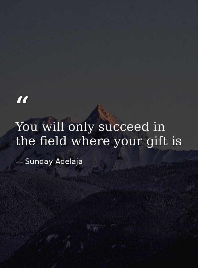You will only succeed in the field where your gift is — Sunday Adelaja