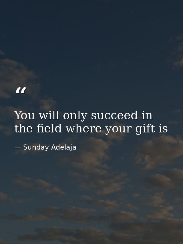 You will only succeed in the field where your gift is — Sunday Adelaja