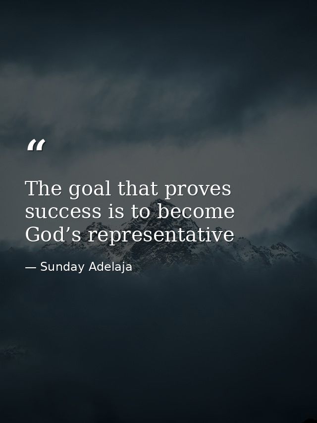 The goal that proves success is to become God’s representative — Sunday Adelaja