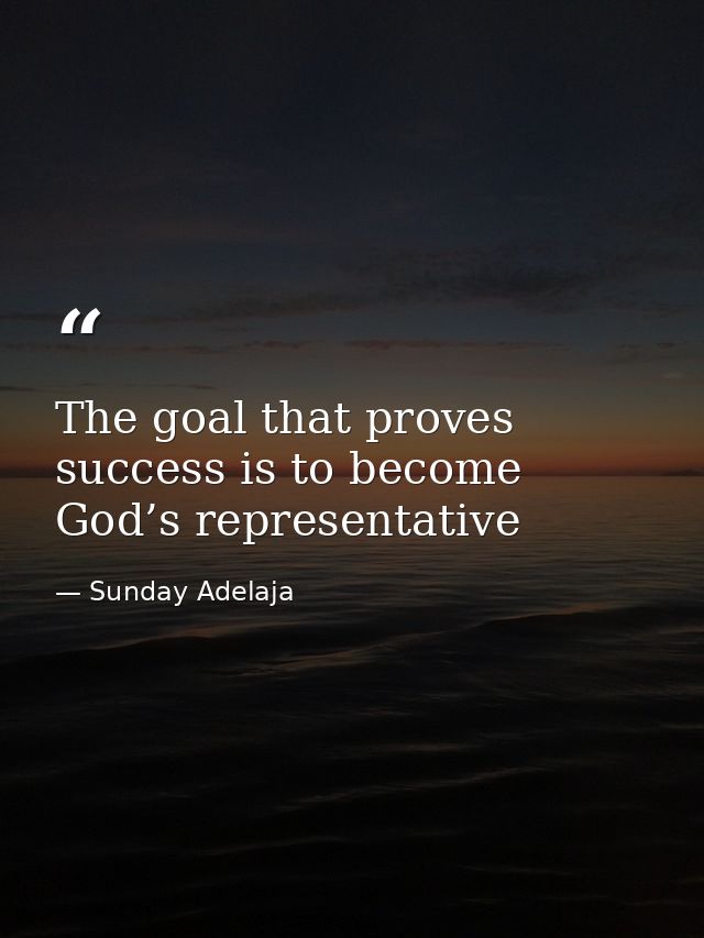 The goal that proves success is to become God’s representative — Sunday Adelaja