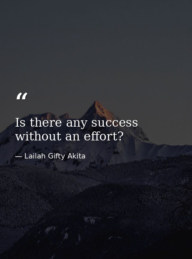 Is there any success without an effort? — Lailah Gifty Akita